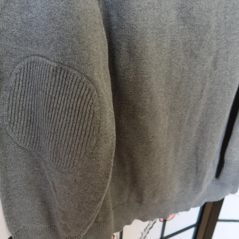 Tasso Elba Gray Quarter Zip Sweater with Stand-Up Collar Size XL